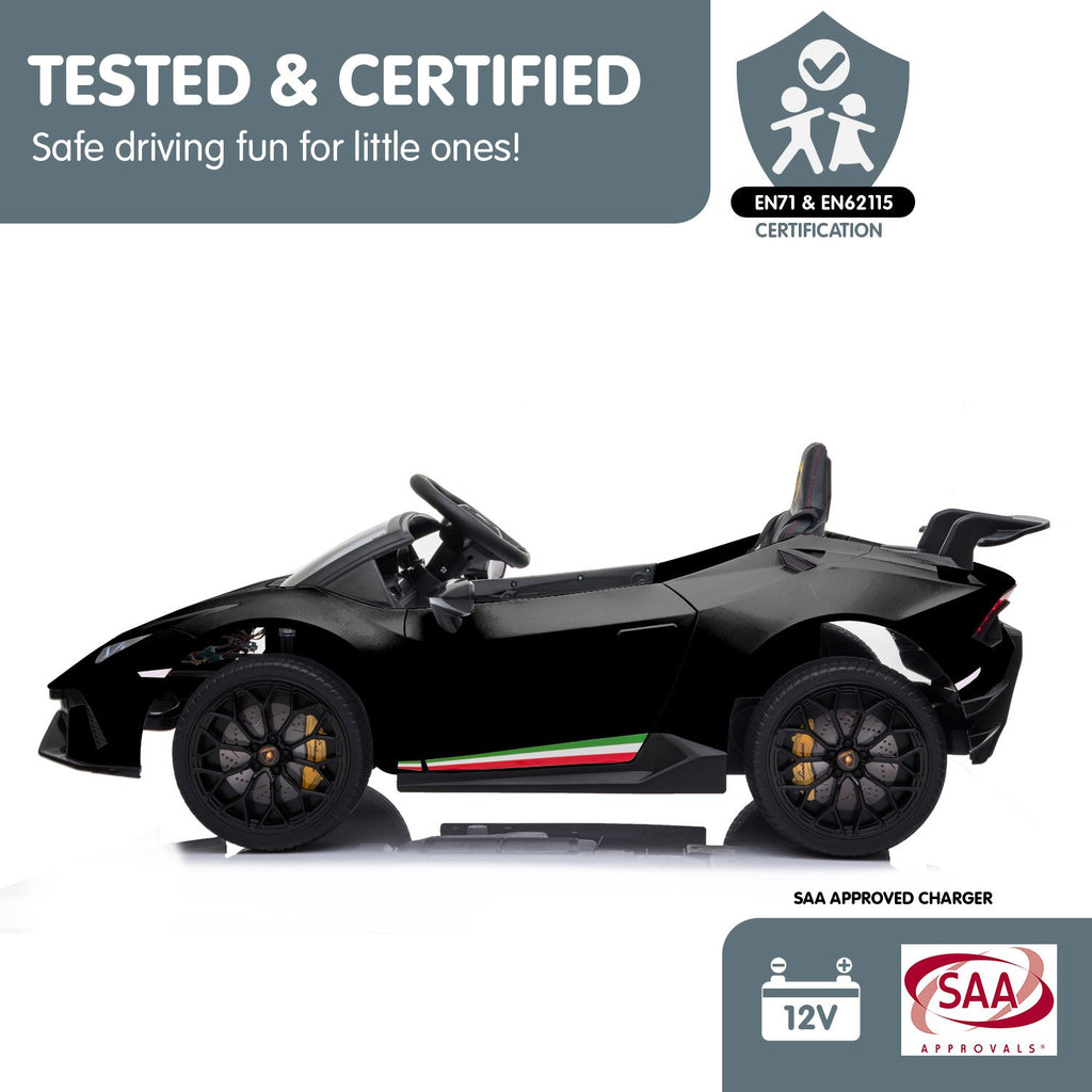 Lamborghini Performante 12V Kids Electric Ride-On Car, Black
