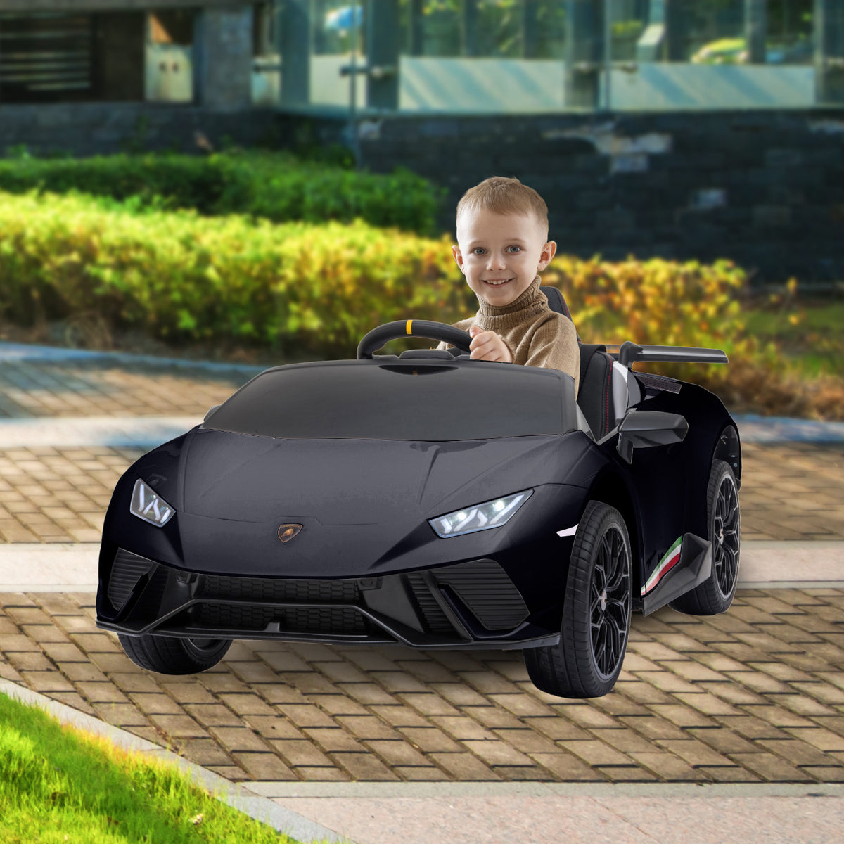 Lamborghini Performante 12V Kids Electric Ride-On Car, Black