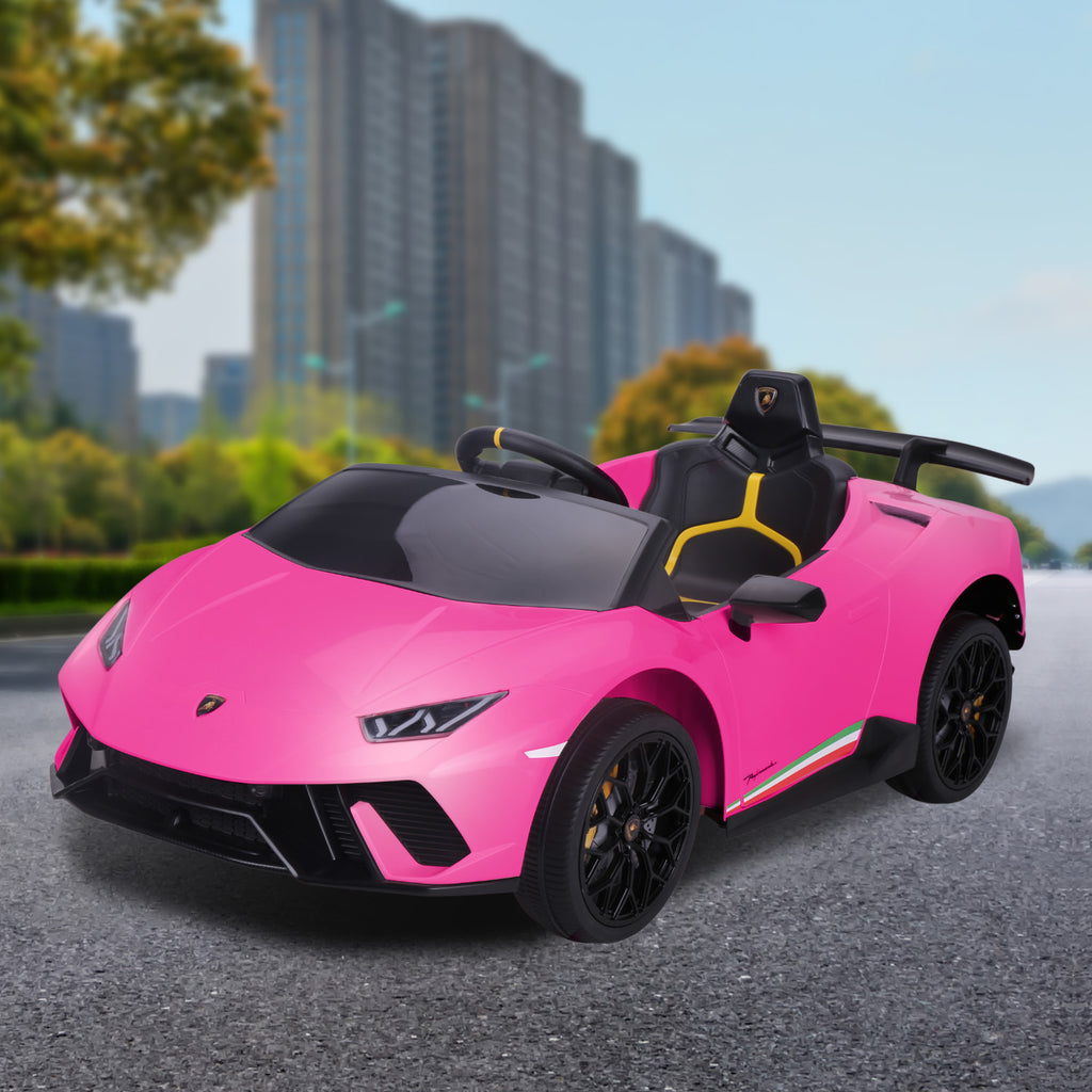 Lamborghini Performante 12V Kids Electric Ride-On Car, Pink