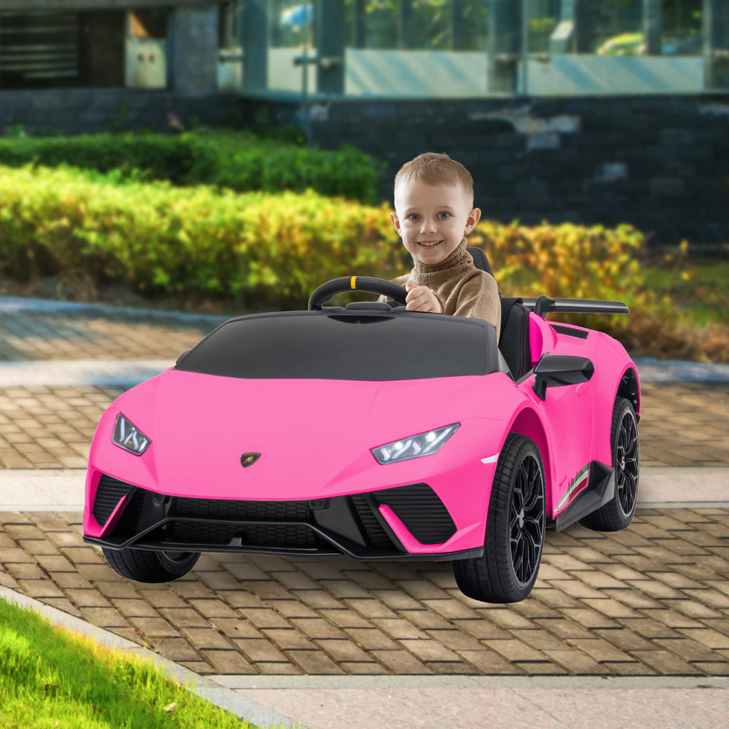 Lamborghini Performante 12V Kids Electric Ride-On Car, Pink