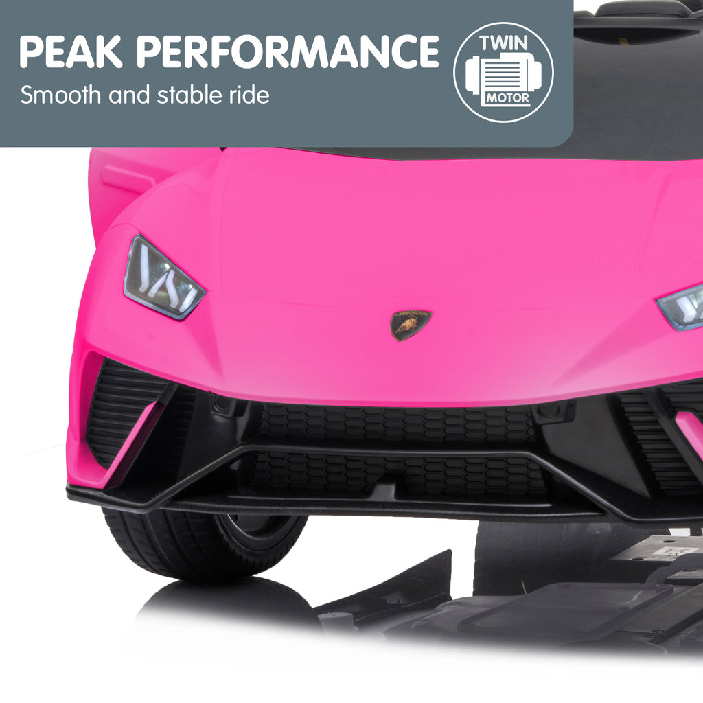 Lamborghini Performante 12V Kids Electric Ride-On Car, Pink