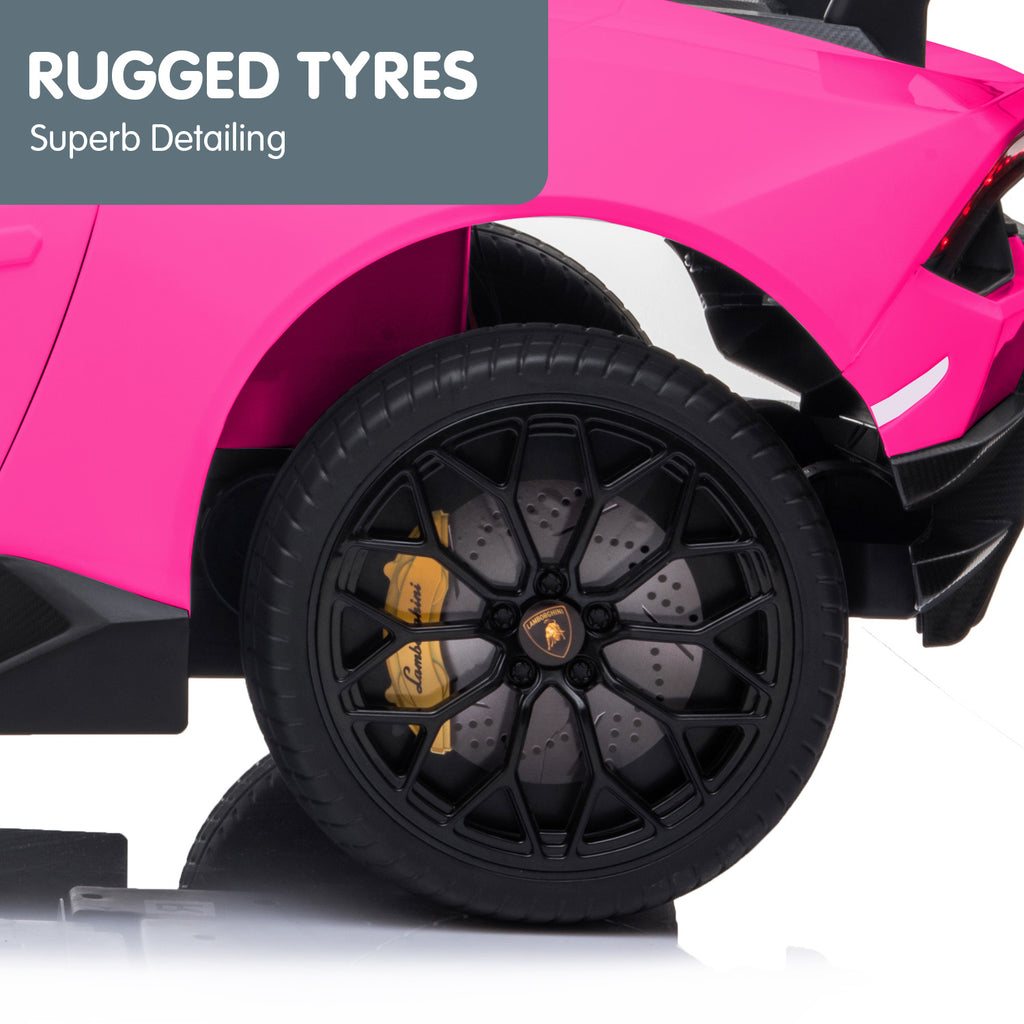 Lamborghini Performante 12V Kids Electric Ride-On Car, Pink