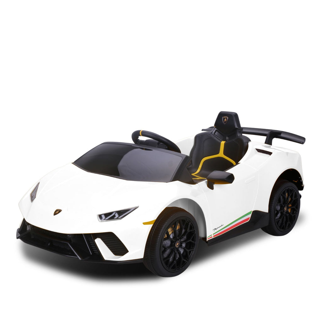 Lamborghini Performante 12V Kids Electric Ride-On Car, White