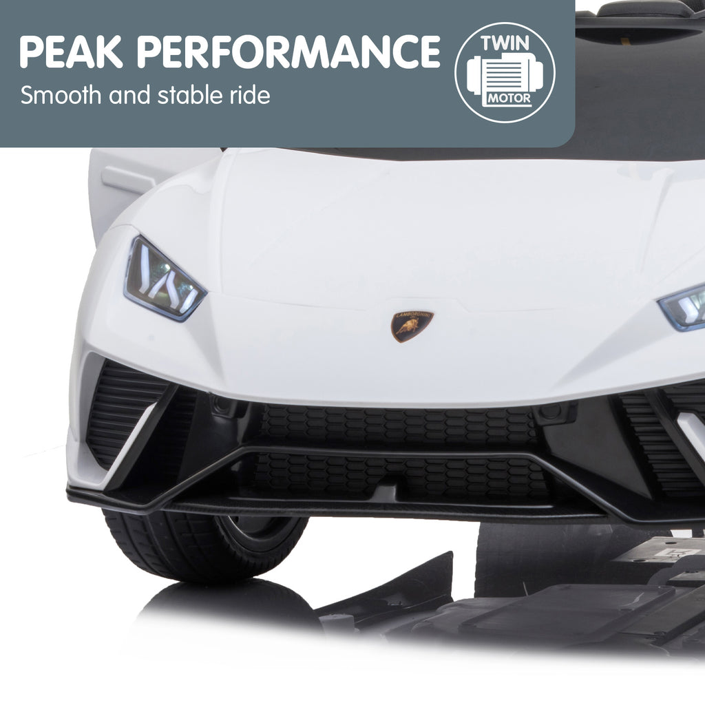 Lamborghini Performante 12V Kids Electric Ride-On Car, White