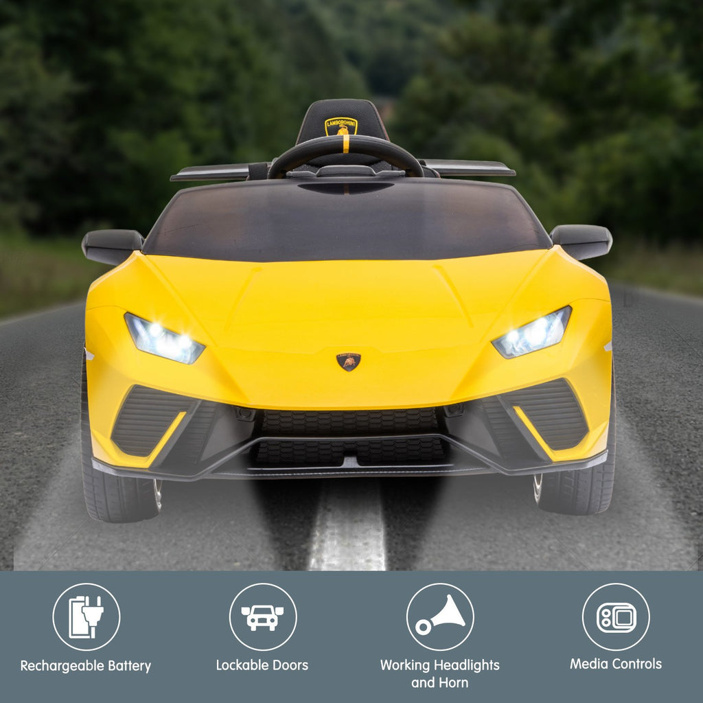 Lamborghini Performante 12V Kids Electric Ride-On Car, Yellow
