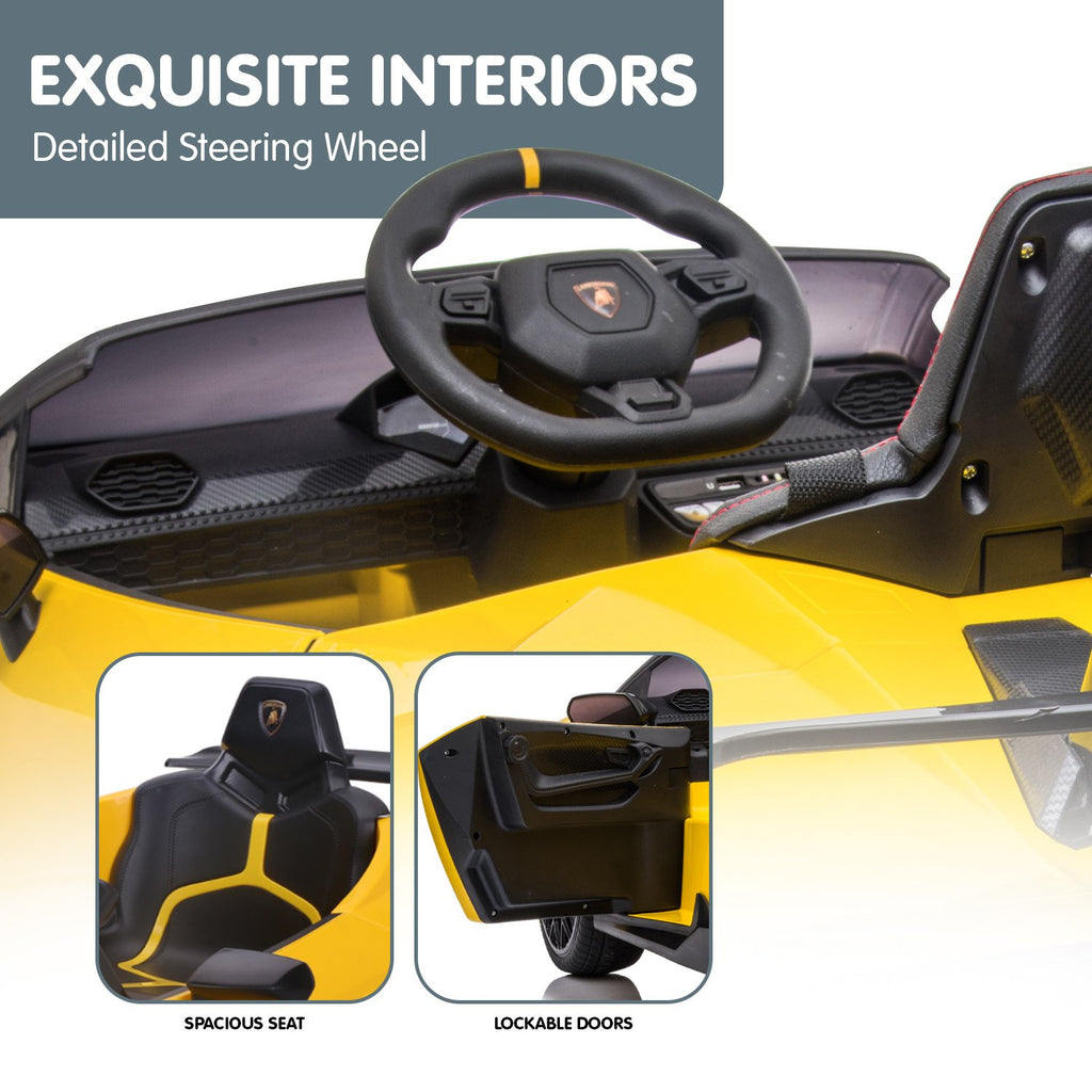 Lamborghini Performante 12V Kids Electric Ride-On Car, Yellow