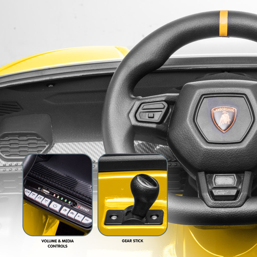 Lamborghini Performante 12V Kids Electric Ride-On Car, Yellow