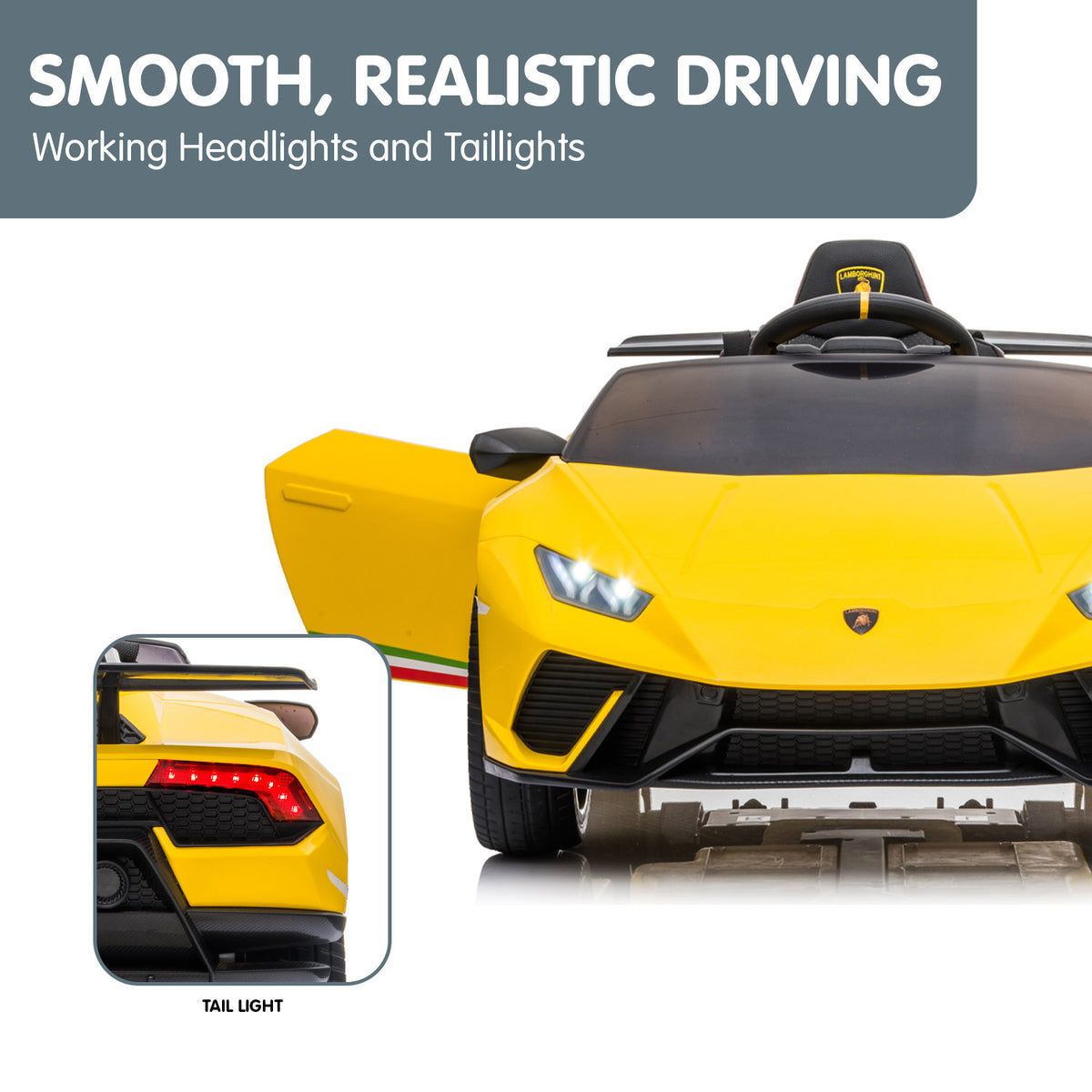 Lamborghini Performante 12V Kids Electric Ride-On Car, Yellow