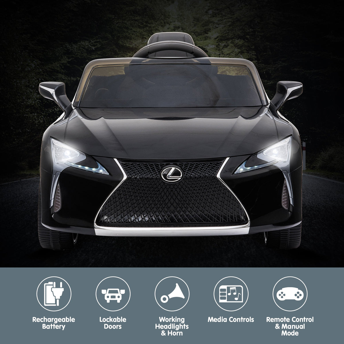 Lexus LC 500 12V Kids Electric Ride-On Car, Black