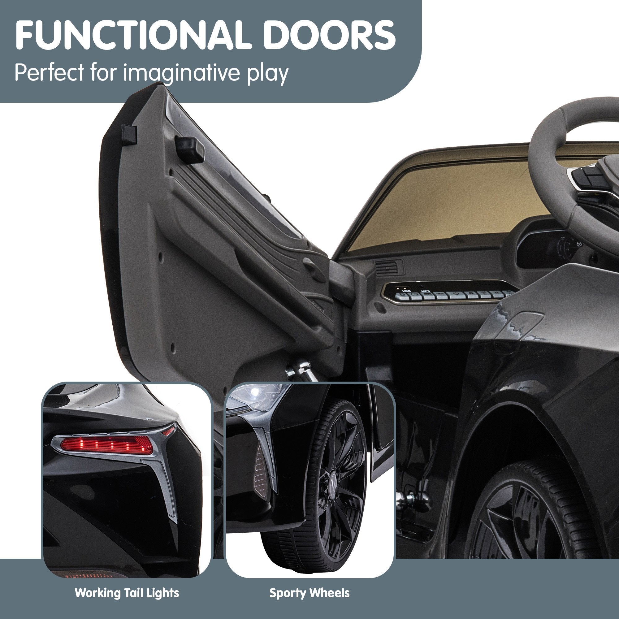 Lexus LC 500 12V Kids Electric Ride-On Car, Black