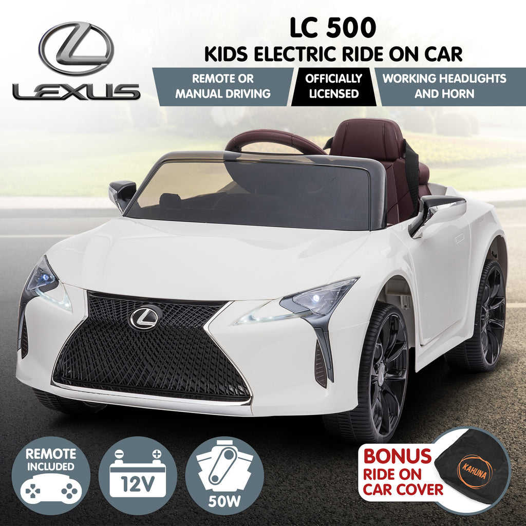 Lexus LC 500 12V Kids Electric Ride-On Car, White