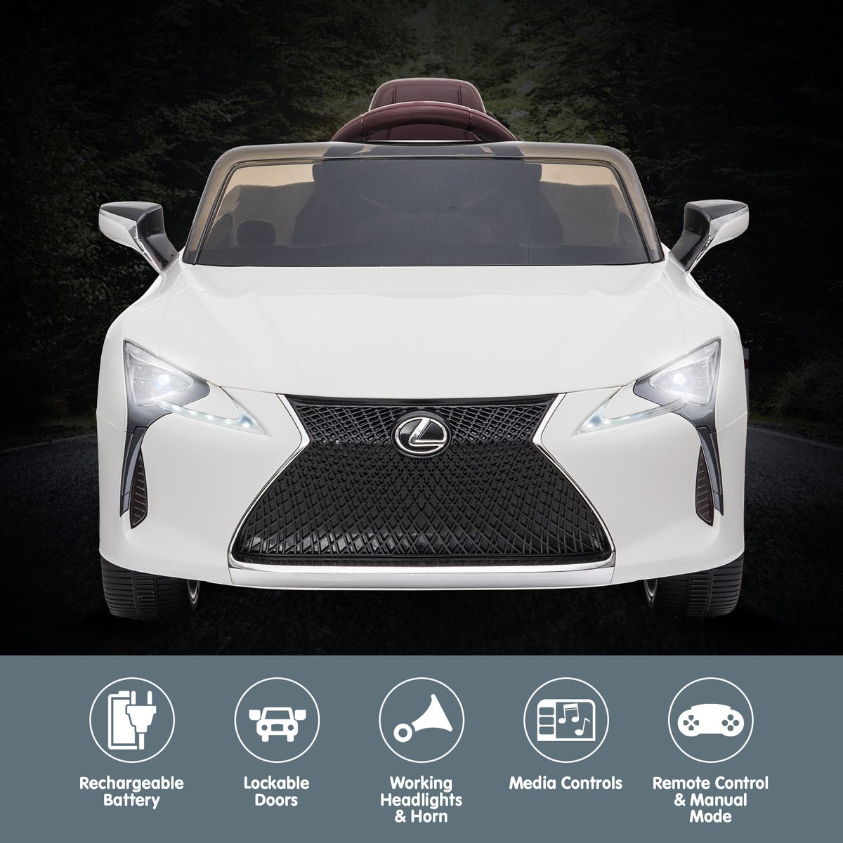 Lexus LC 500 12V Kids Electric Ride-On Car, White