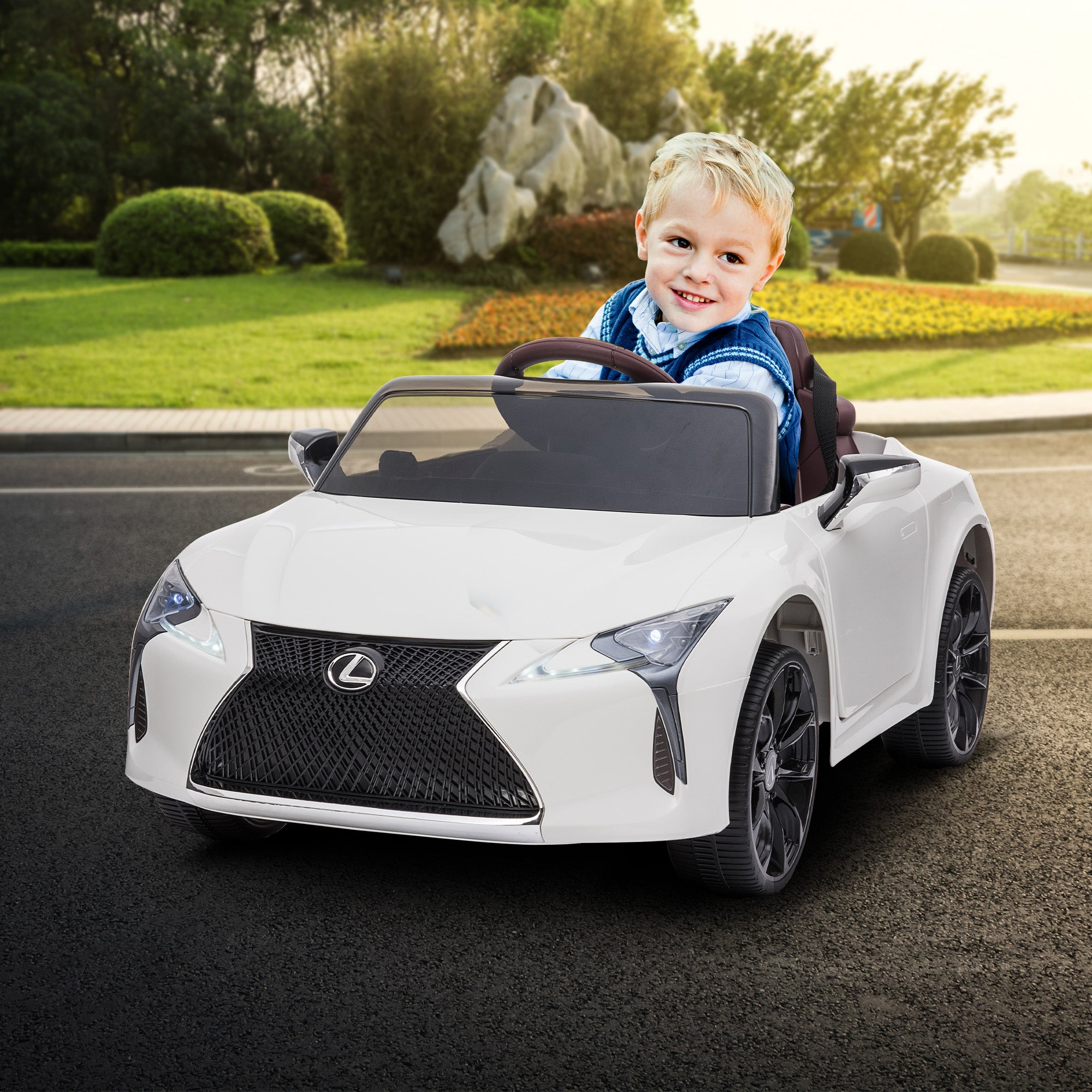 Lexus LC 500 12V Kids Electric Ride-On Car, White