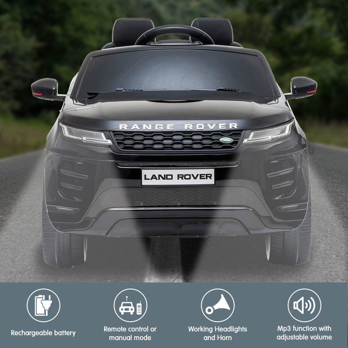 Land Rover 12V Kids Electric Ride-On Car, Black