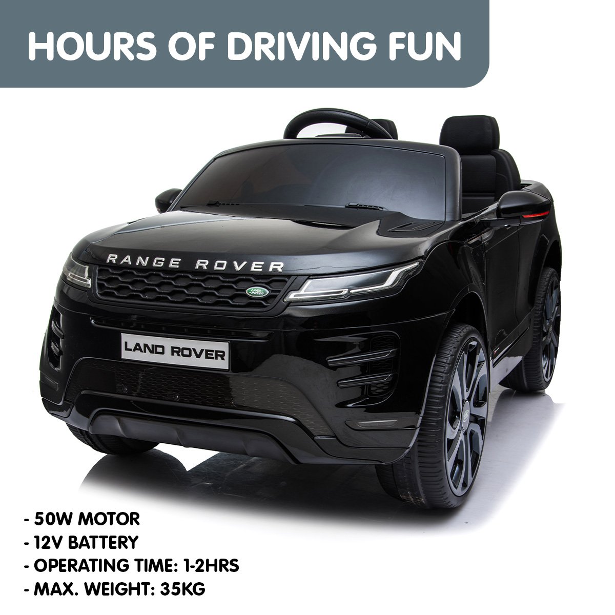 Land Rover 12V Kids Electric Ride-On Car, Black