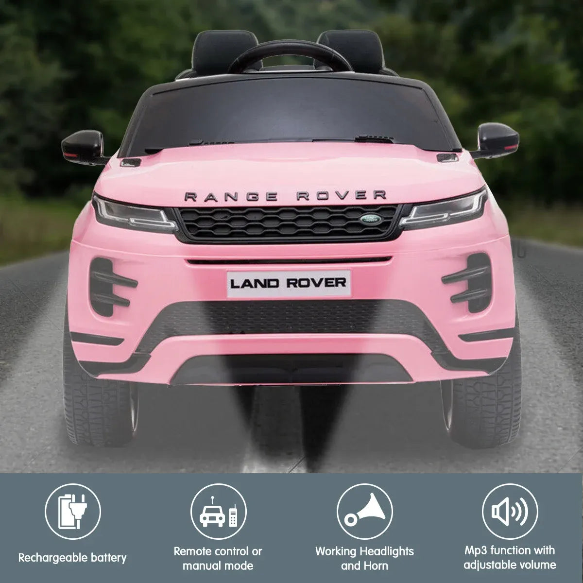 Land Rover 12V Kids Electric Ride-On Car, Pink