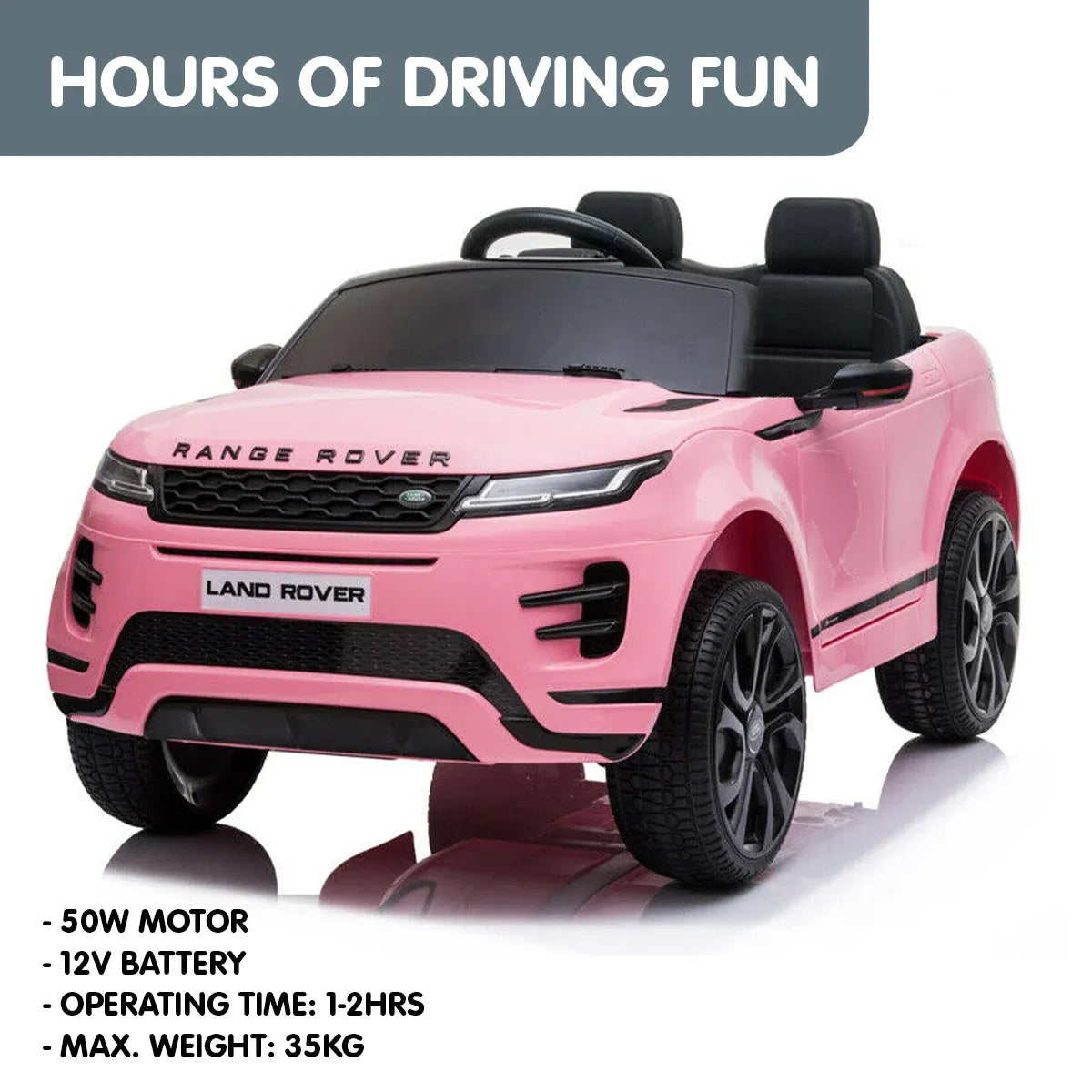 Land Rover 12V Kids Electric Ride-On Car, Pink