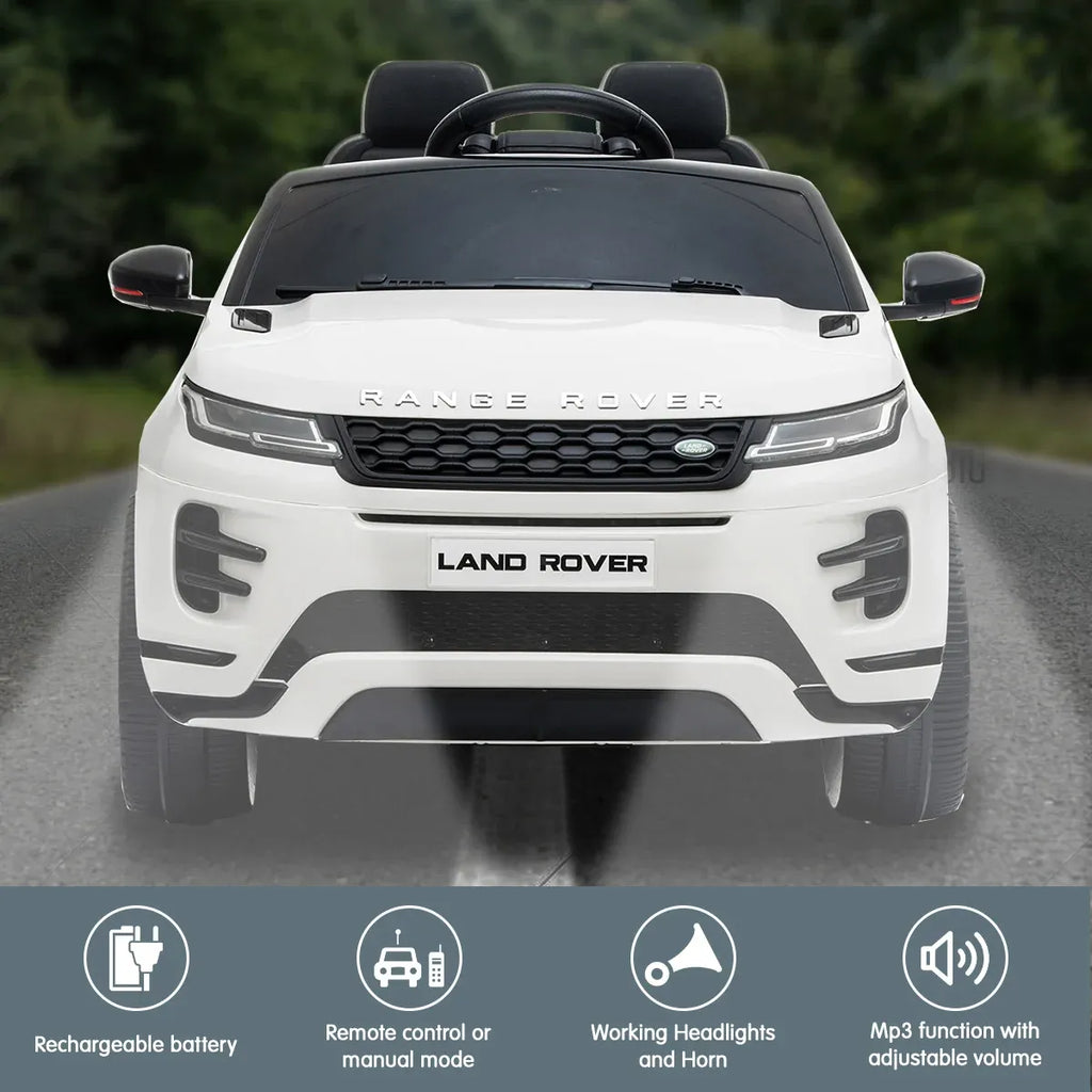 Land Rover 12V Kids Electric Ride-On Car, White