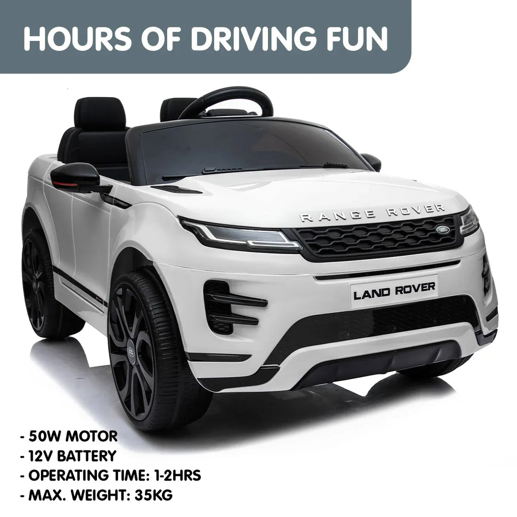 Land Rover 12V Kids Electric Ride-On Car, White