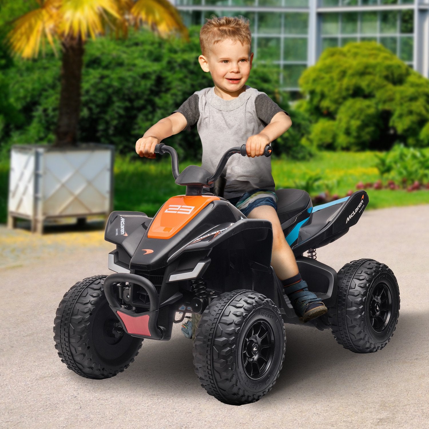 McLaren MCL35 12V Kids Electric Ride-On Quad Bike, Black