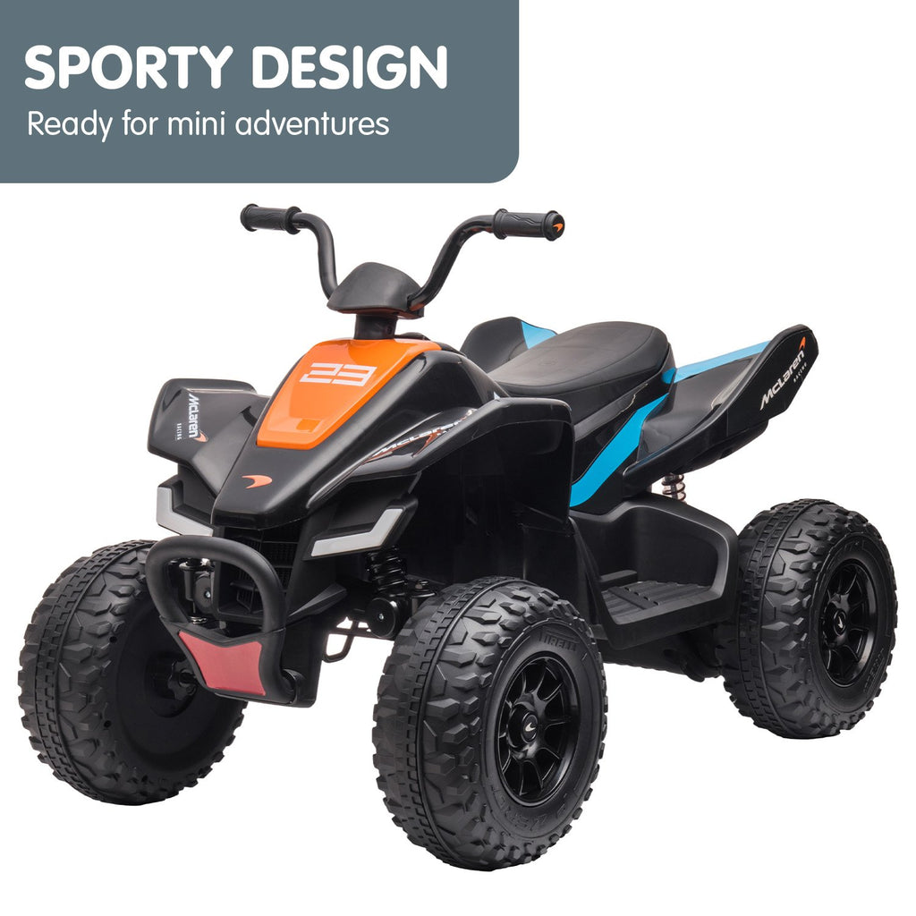 McLaren MCL35 12V Kids Electric Ride-On Quad Bike, Black