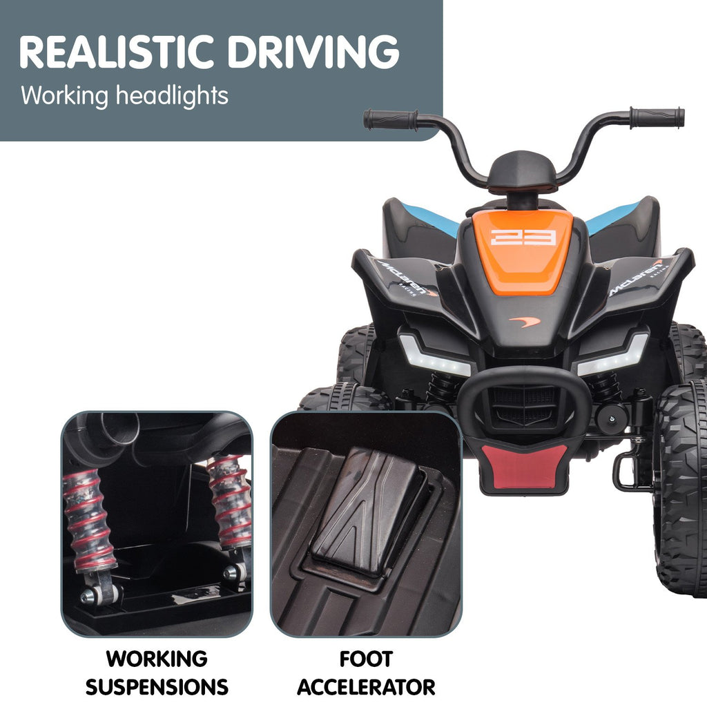 McLaren MCL35 12V Kids Electric Ride-On Quad Bike, Black