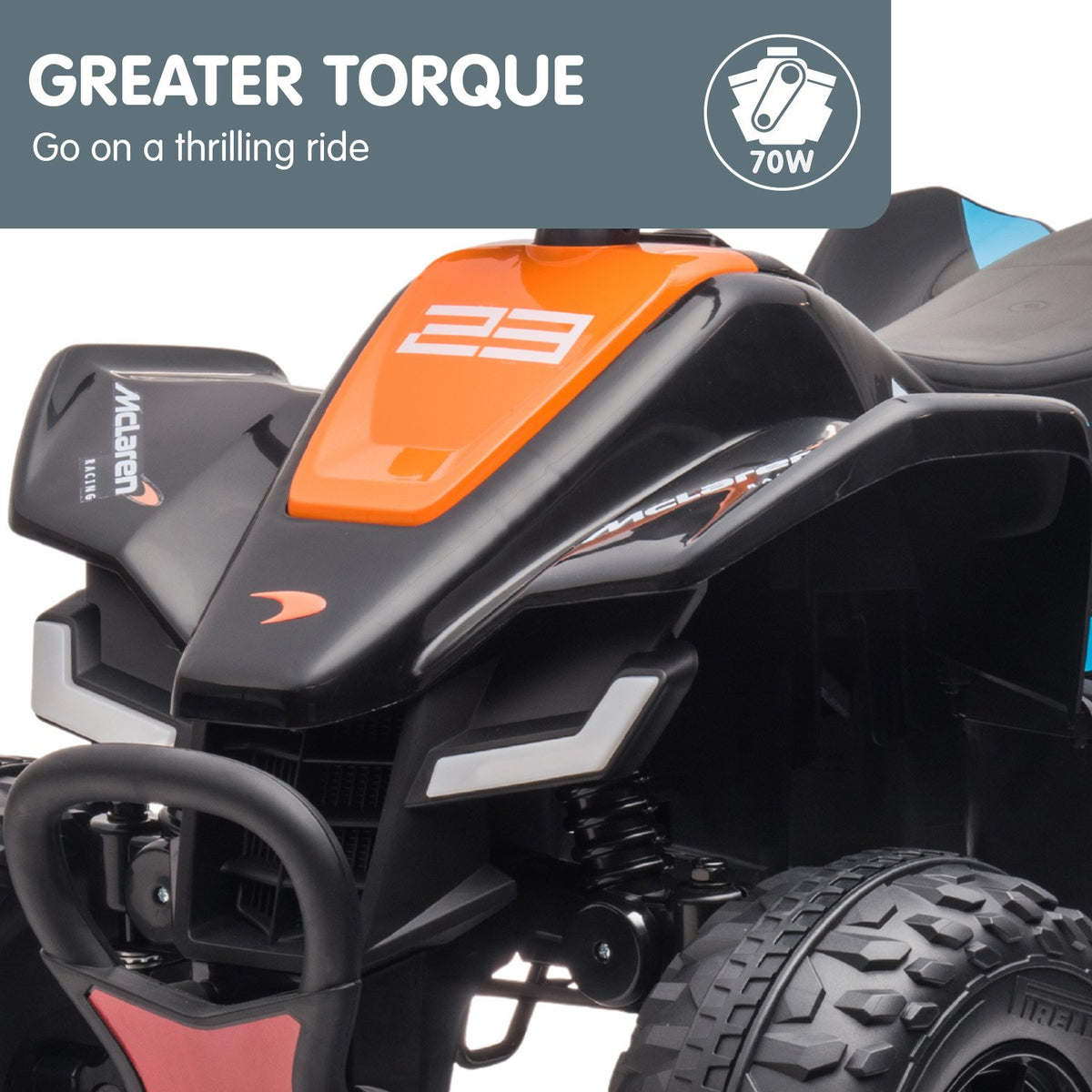 McLaren MCL35 12V Kids Electric Ride-On Quad Bike, Black