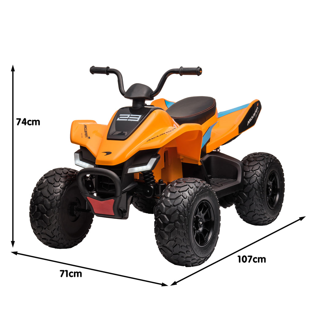 McLaren MCL35 12V Kids Electric Ride-On Quad Bike, Orange