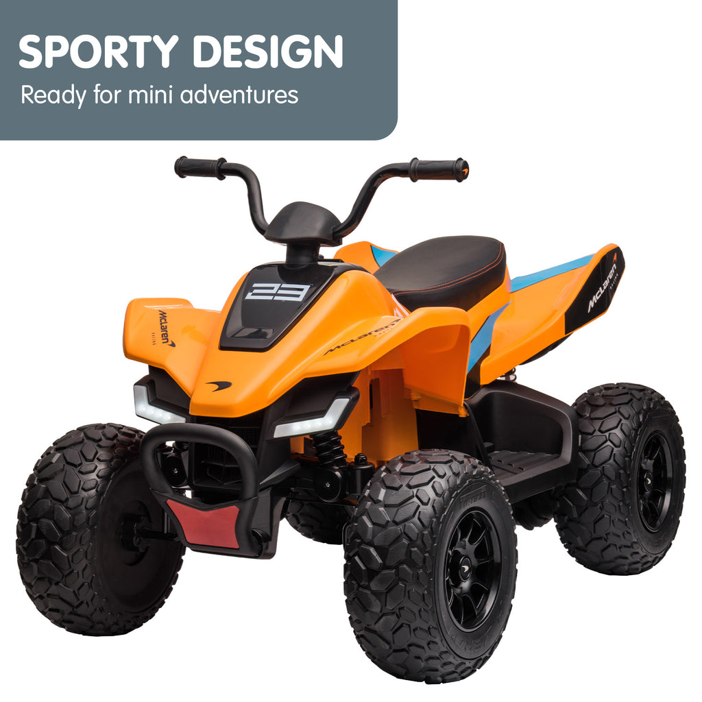 McLaren MCL35 12V Kids Electric Ride-On Quad Bike, Orange