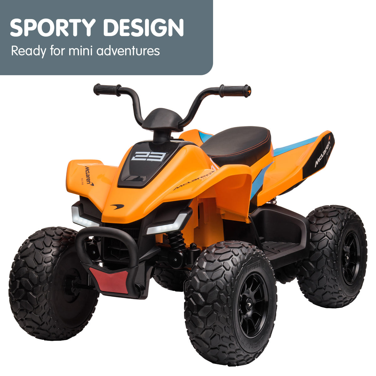 McLaren MCL35 12V Kids Electric Ride-On Quad Bike, Orange