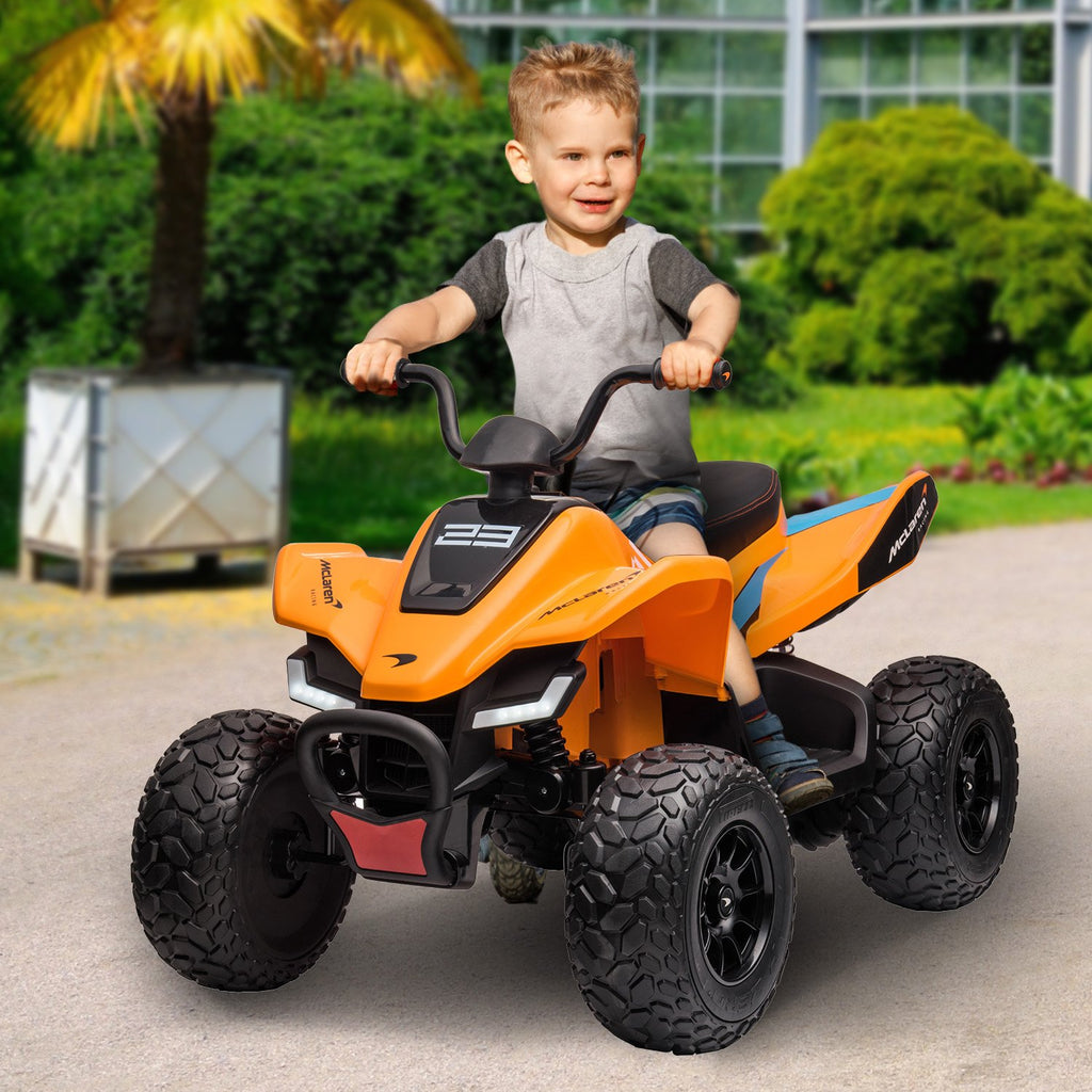 McLaren MCL35 12V Kids Electric Ride-On Quad Bike, Orange