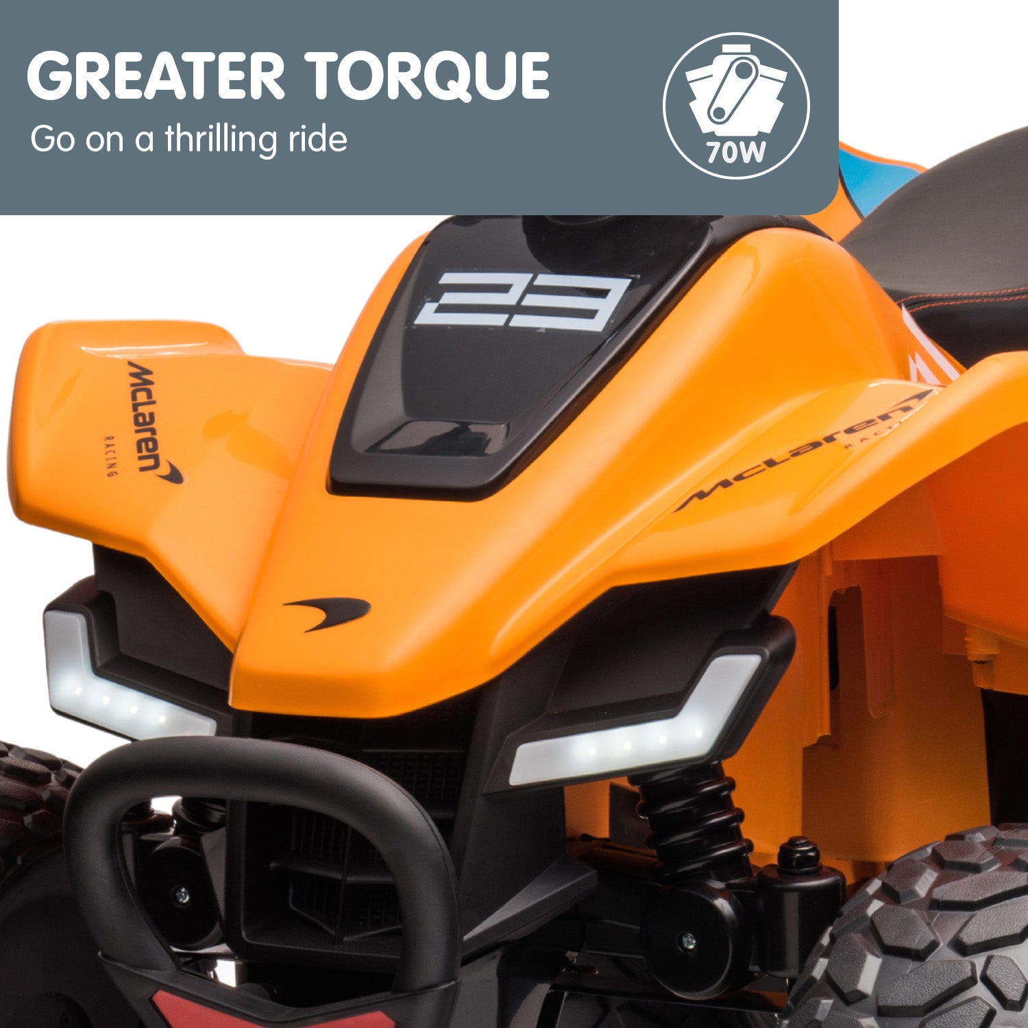 McLaren MCL35 12V Kids Electric Ride-On Quad Bike, Orange