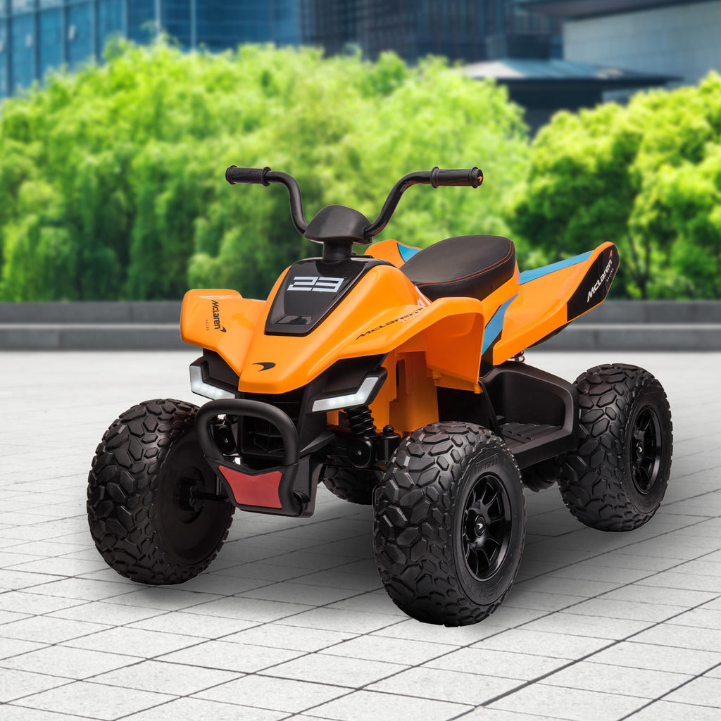 McLaren MCL35 12V Kids Electric Ride-On Quad Bike, Orange