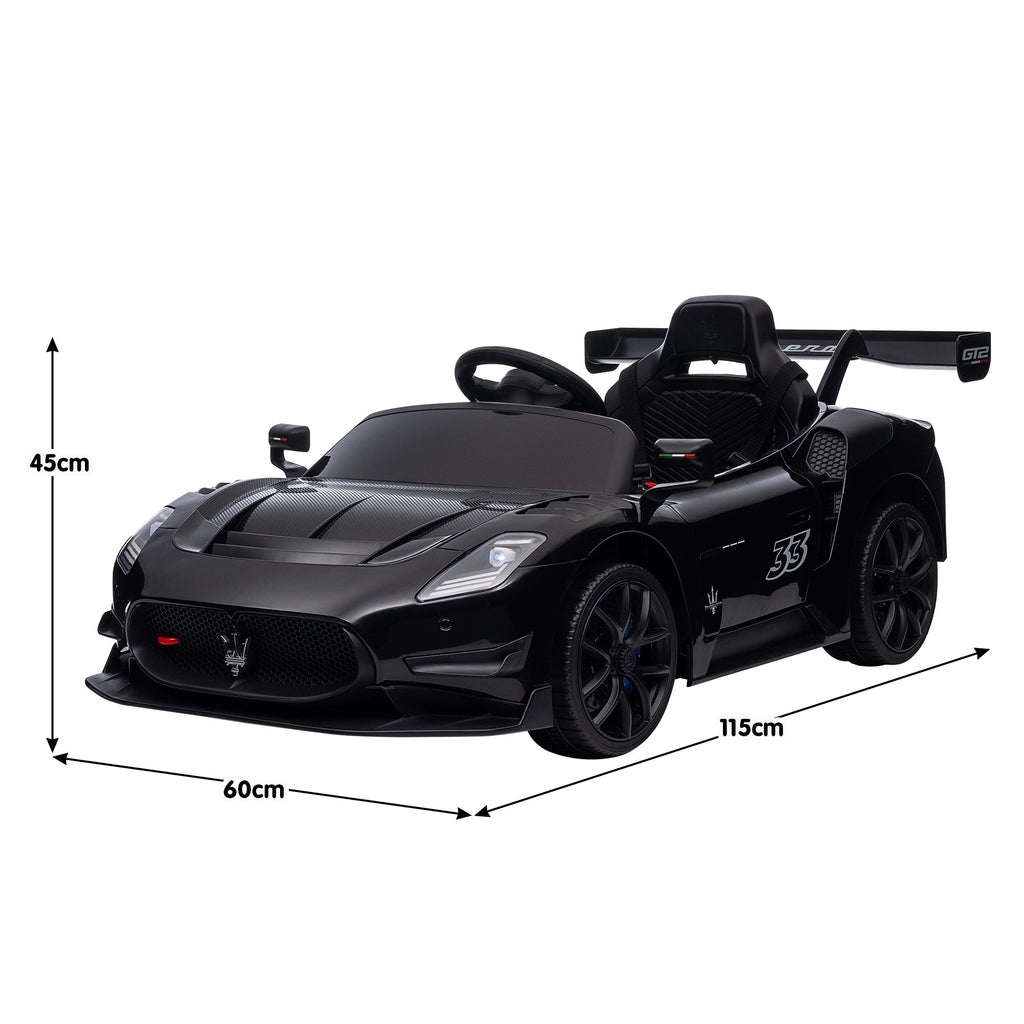 Maserati MC20 GT2 12V Kids Electric Ride-On Race Car, Black