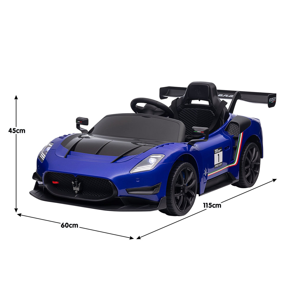 Maserati MC20 GT2 12V Kids Electric Ride-On Race Car, Blue