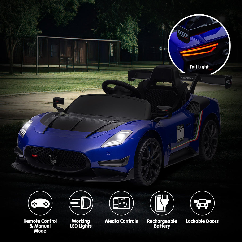 Maserati MC20 GT2 12V Kids Electric Ride-On Race Car, Blue
