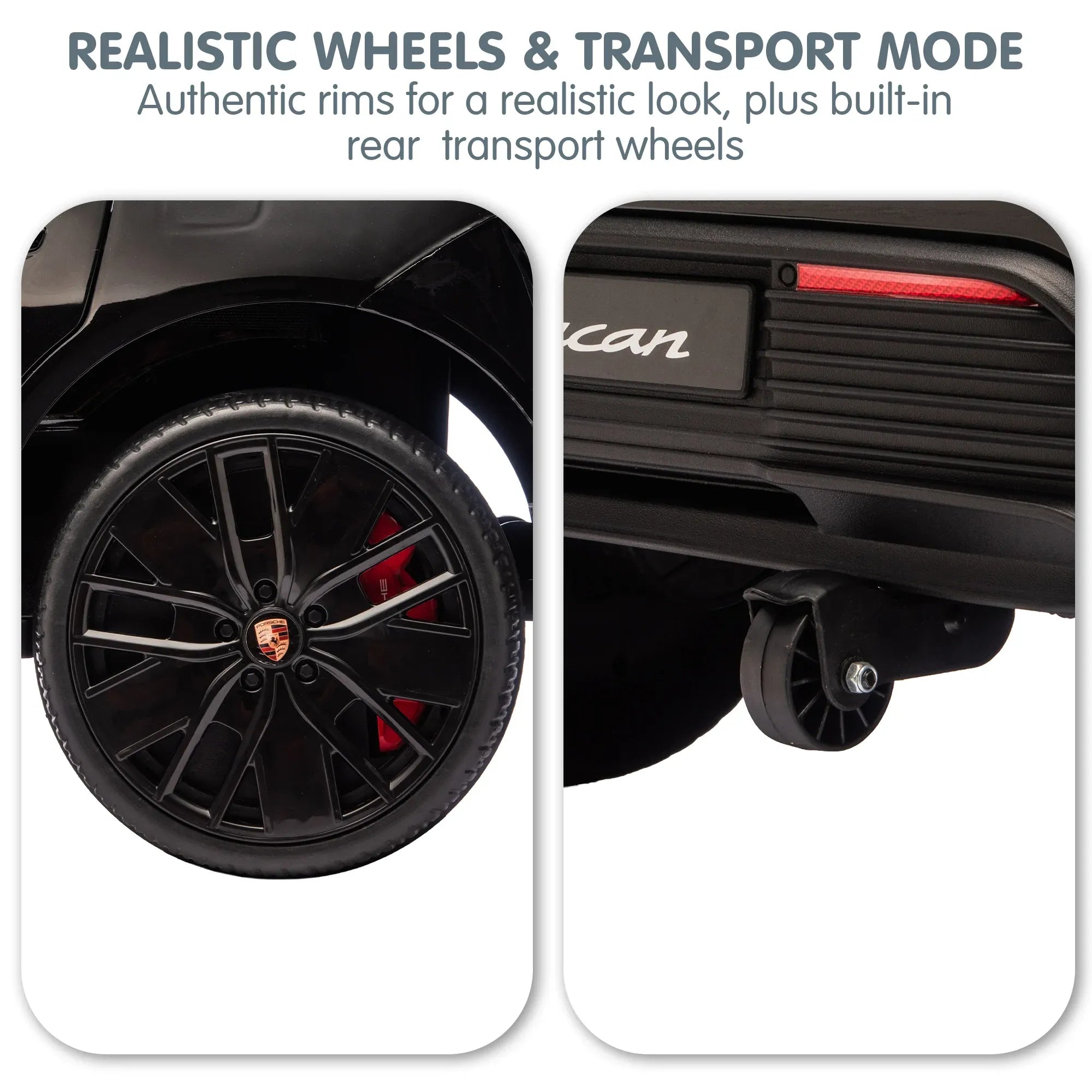 Porsche Macan Turbo EV 12V Kids Electric Ride-On Car, Black