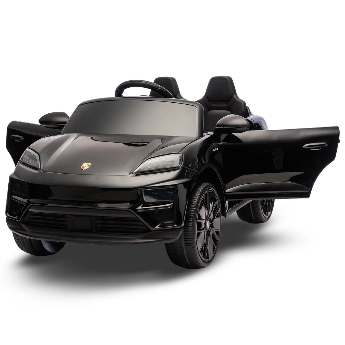 Porsche Macan Turbo EV 12V Kids Electric Ride-On Car, Black