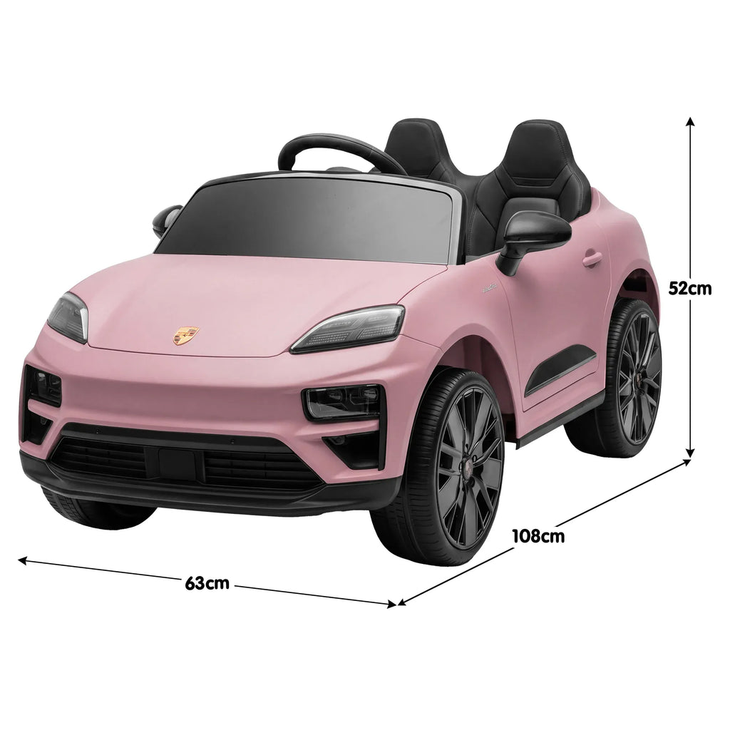 Porsche Macan Turbo EV 12V Kids Electric Ride-On Car, Pink