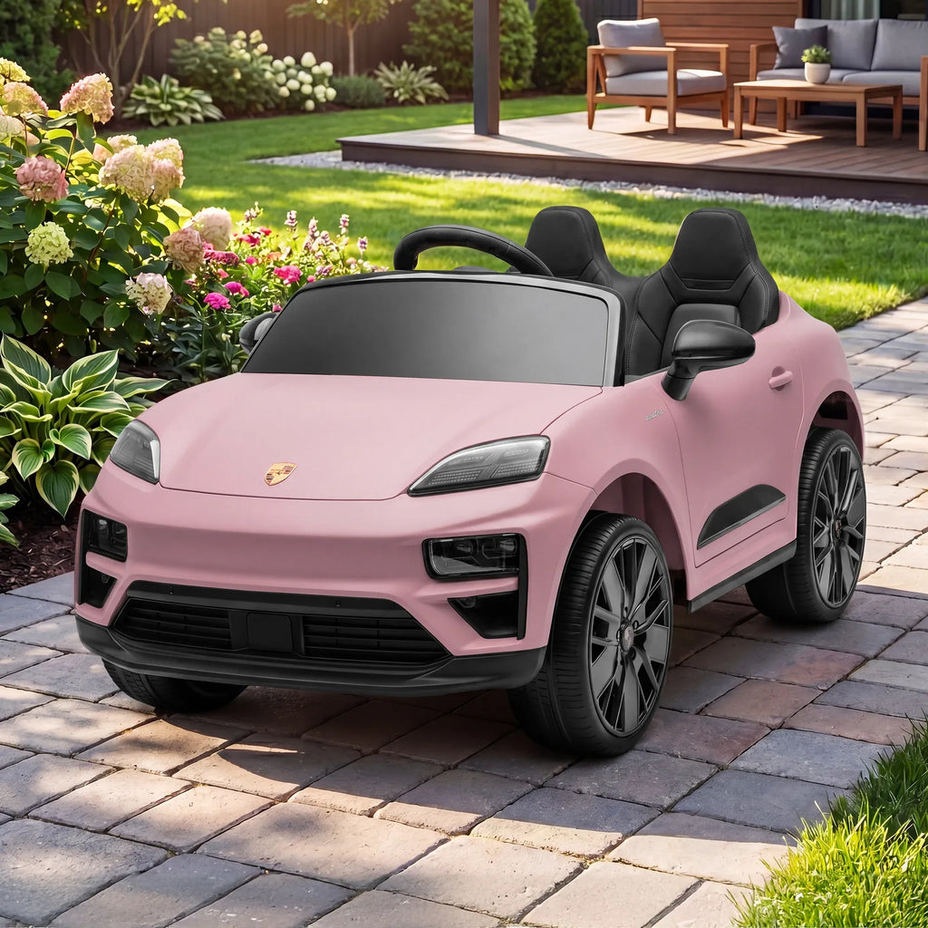 Porsche Macan Turbo EV 12V Kids Electric Ride-On Car, Pink