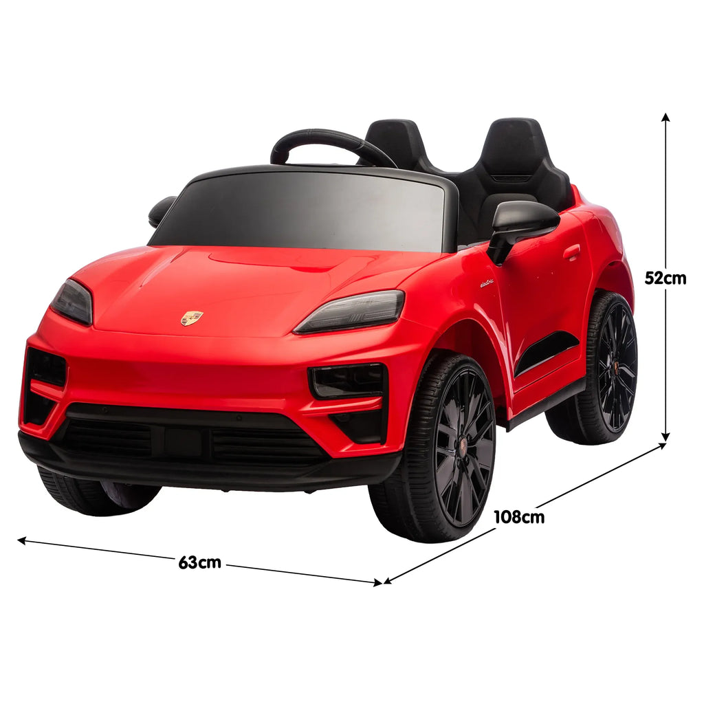 Porsche Macan Turbo EV 12V Kids Electric Ride-On Car, Red