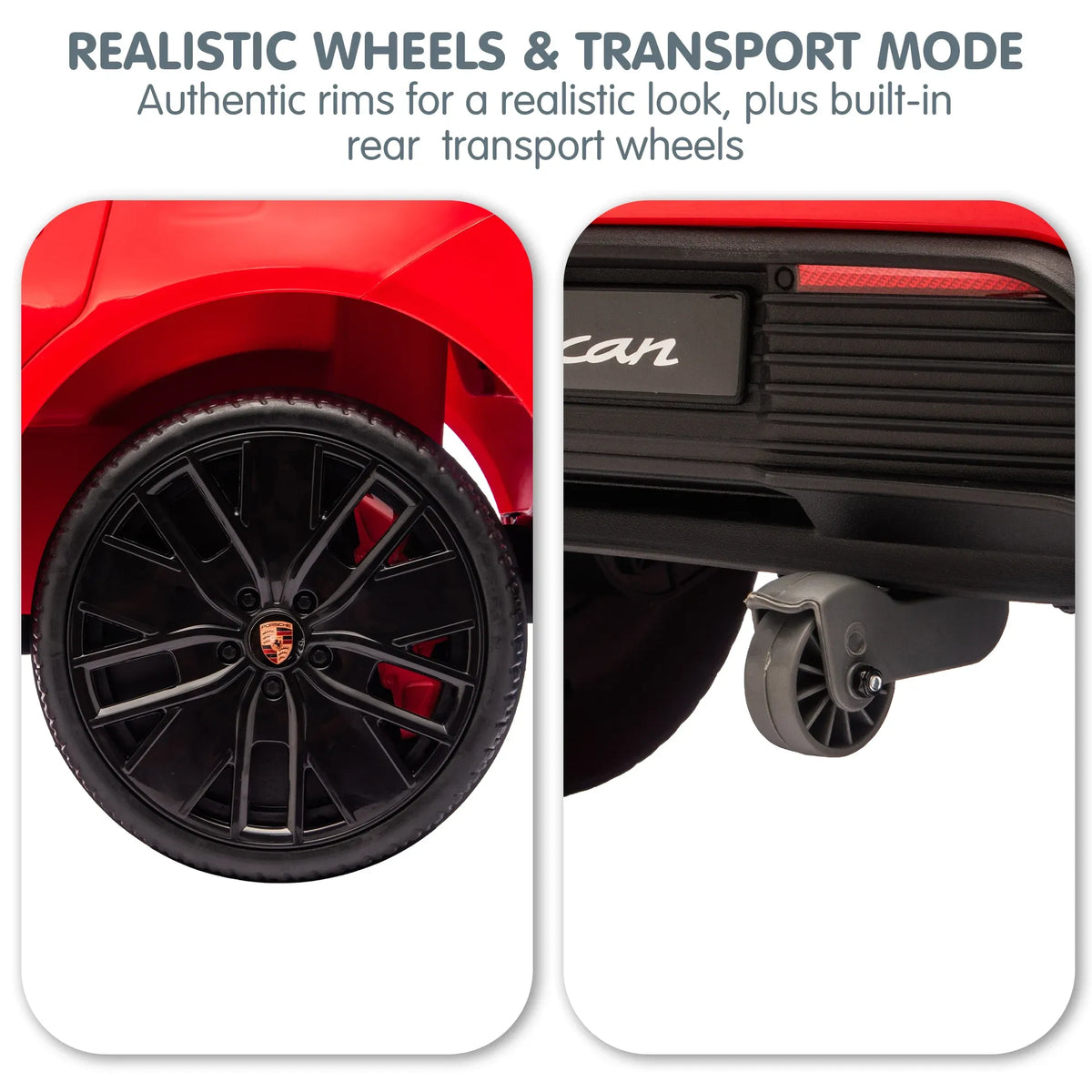 Porsche Macan Turbo EV 12V Kids Electric Ride-On Car, Red