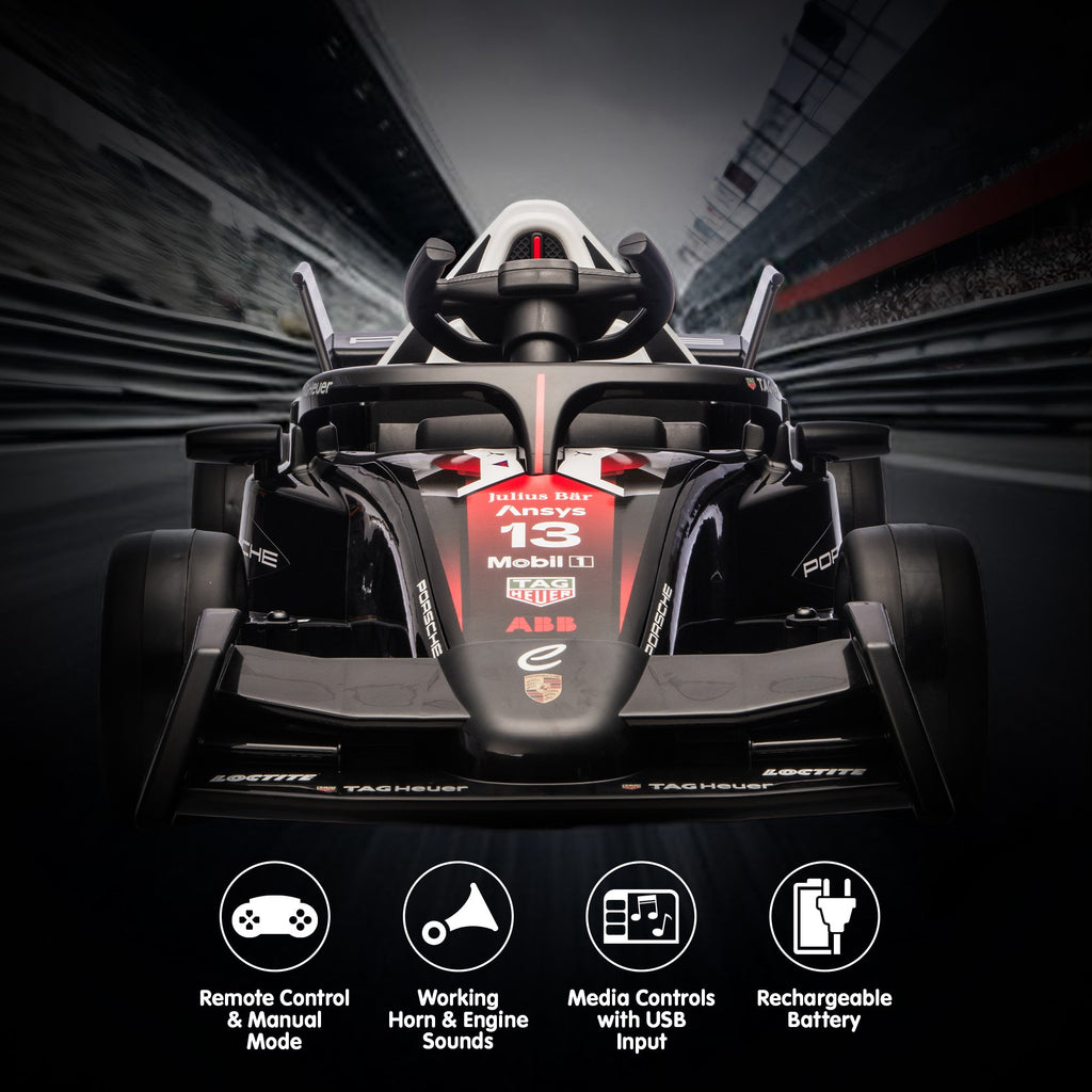 Porsche Formula E 12V Kids Electric Ride-On Car, Red