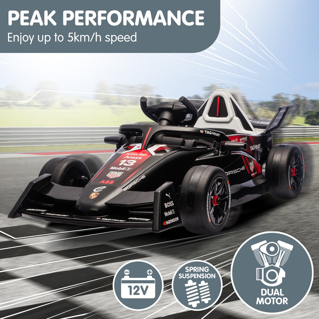 Porsche Formula E 12V Kids Electric Ride-On Car, Red