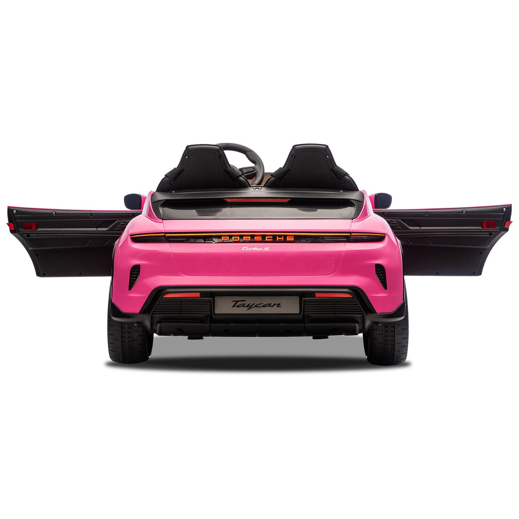 Porsche Taycan Turbo S 12V Kids Electric Ride-On Car, Pink