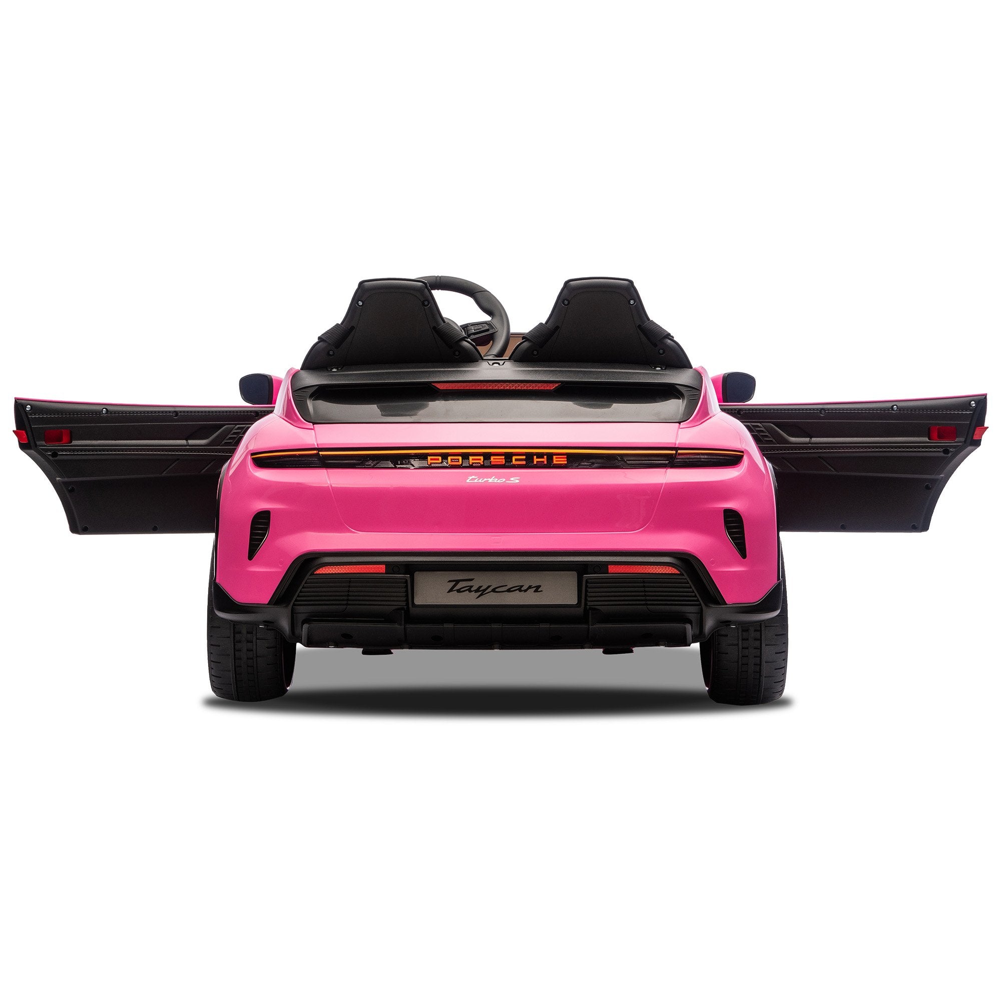 Porsche Taycan Turbo S 12V Kids Electric Ride-On Car, Pink