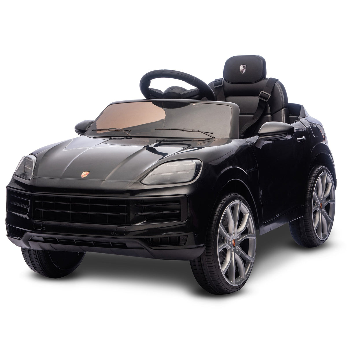 Porsche Cayenne E-Hybrid Coupe 12V Kids Electric Ride-On Car, Black