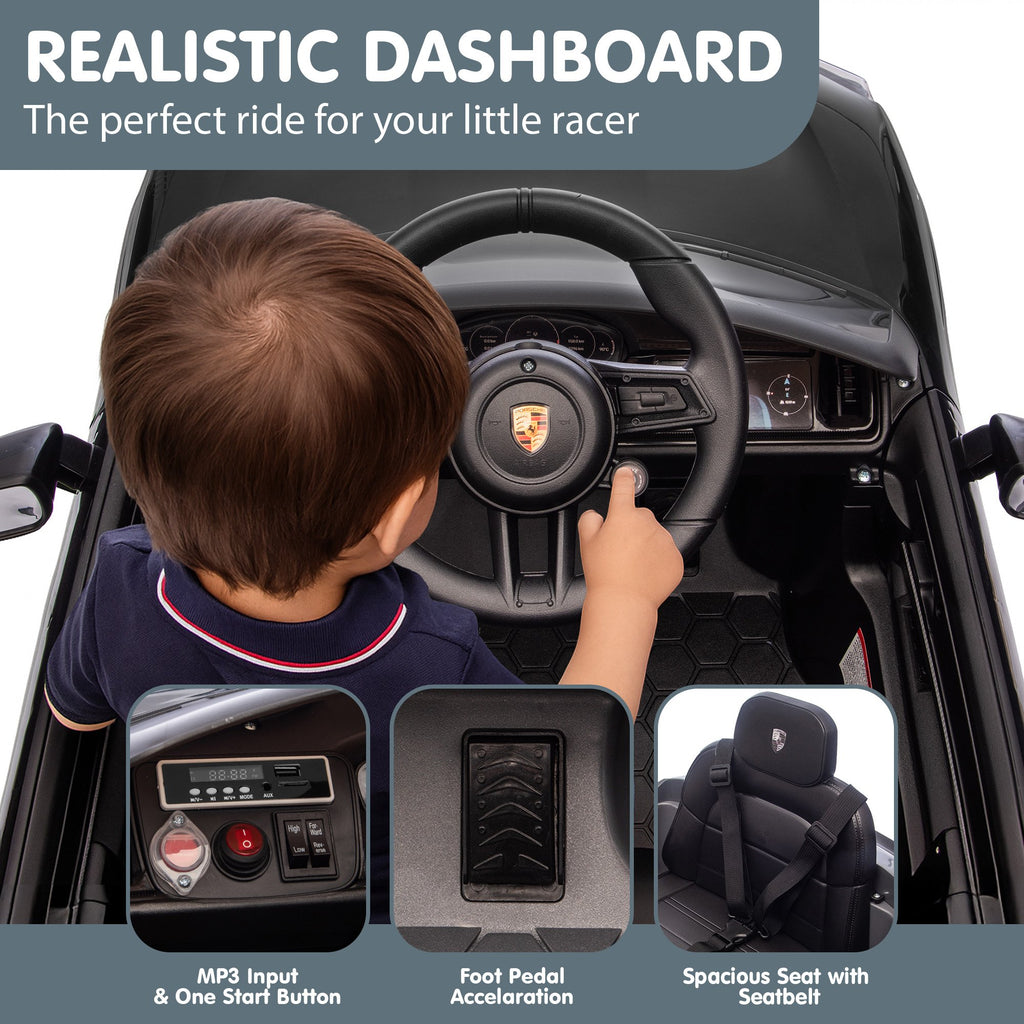 Porsche Cayenne E-Hybrid Coupe 12V Kids Electric Ride-On Car, Black
