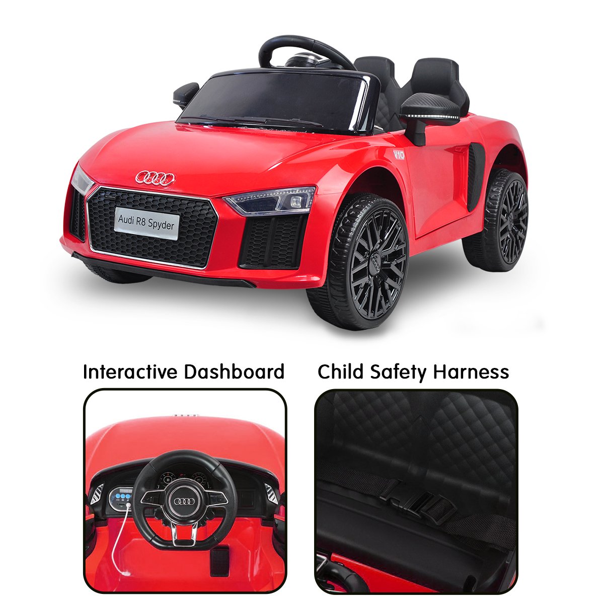 Audi R8 Spyder 6V Kids Electric Ride-On Car, Red