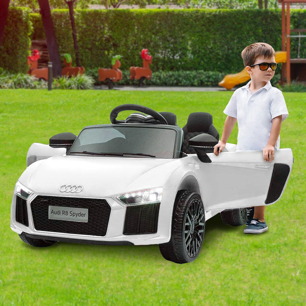 Audi R8 Spyder 6V Kids Electric Ride-On Car, White